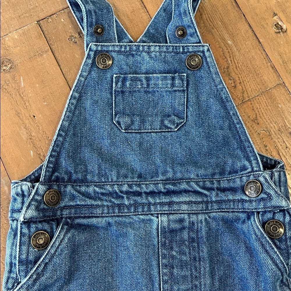 Baby Boden dinosaur appliqué denim Jean overalls 3-6 months - Picture 3 of 6